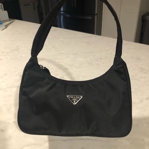 Vintage Prada Black Sport Nylon Mini Bag Pochette